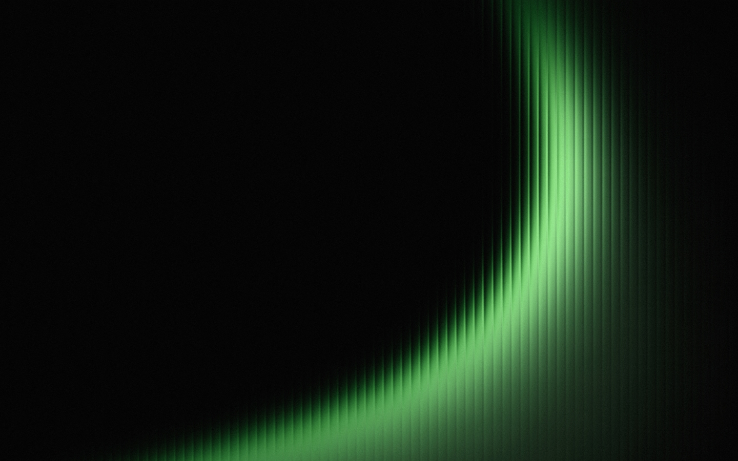 Dynamic abstract background featuring a vibrant green glowing arc with a ribbed texture, curving across a deep minimalist digital space. Perfect for tech, futuristic, or modern design concepts.